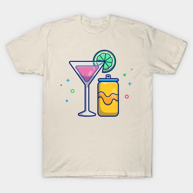 Lemon Juice With Orange Soda Canned Drink Cartoon T-Shirt by Catalyst Labs